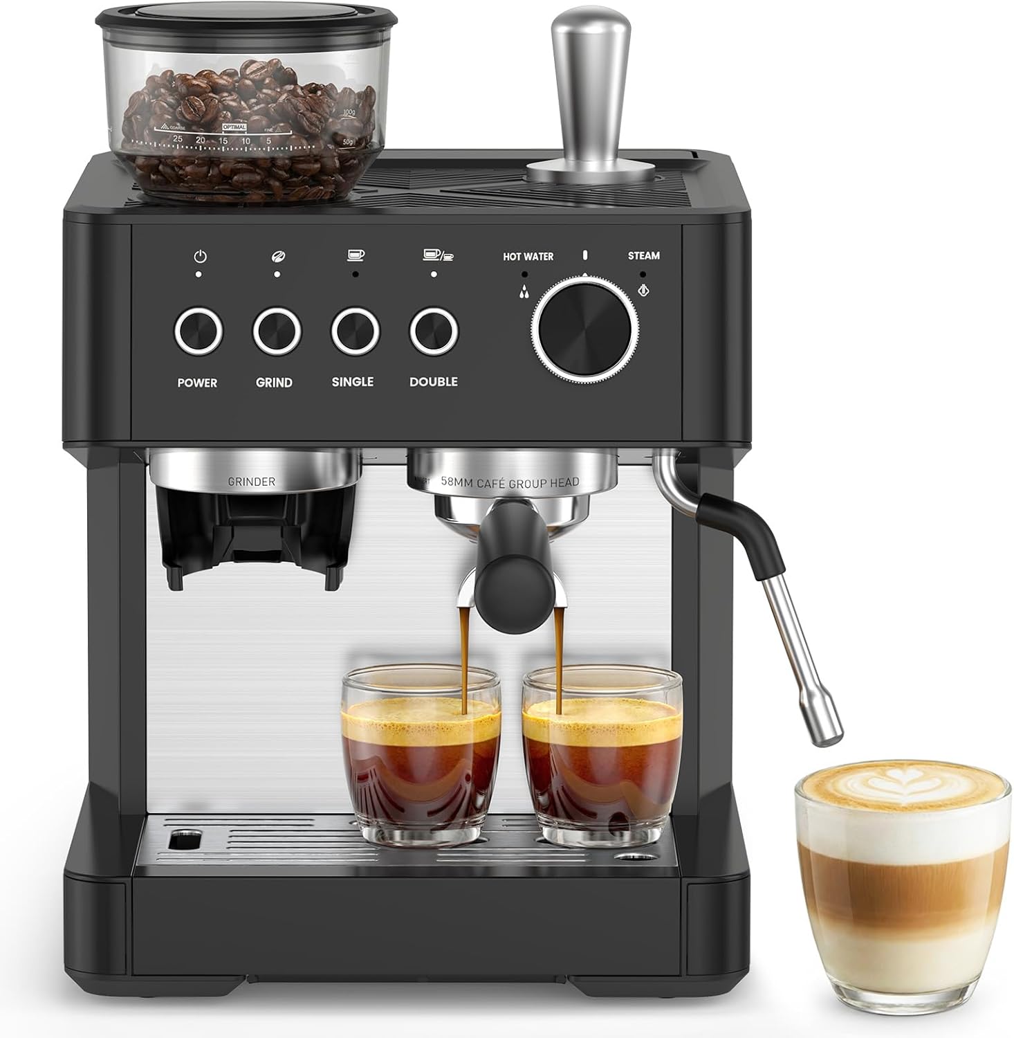 71d-JNVeBqL_AC_SL1500_ Espresso Machine, 20 Bar Coffee Maker with Milk Frother, - Image 1